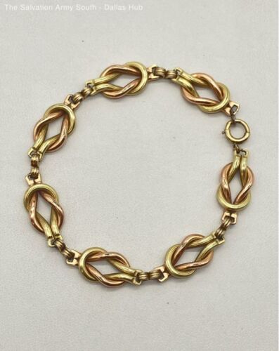 Solid 10k Rose & Yellow Gold Bracelet 8in - 21.07g