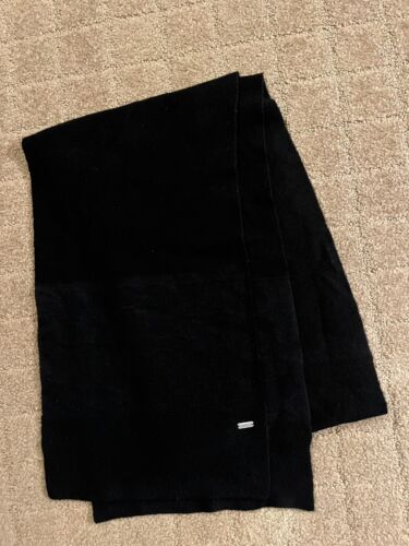 Coach Embossed Signature Knit Black Scarf 70”x10”