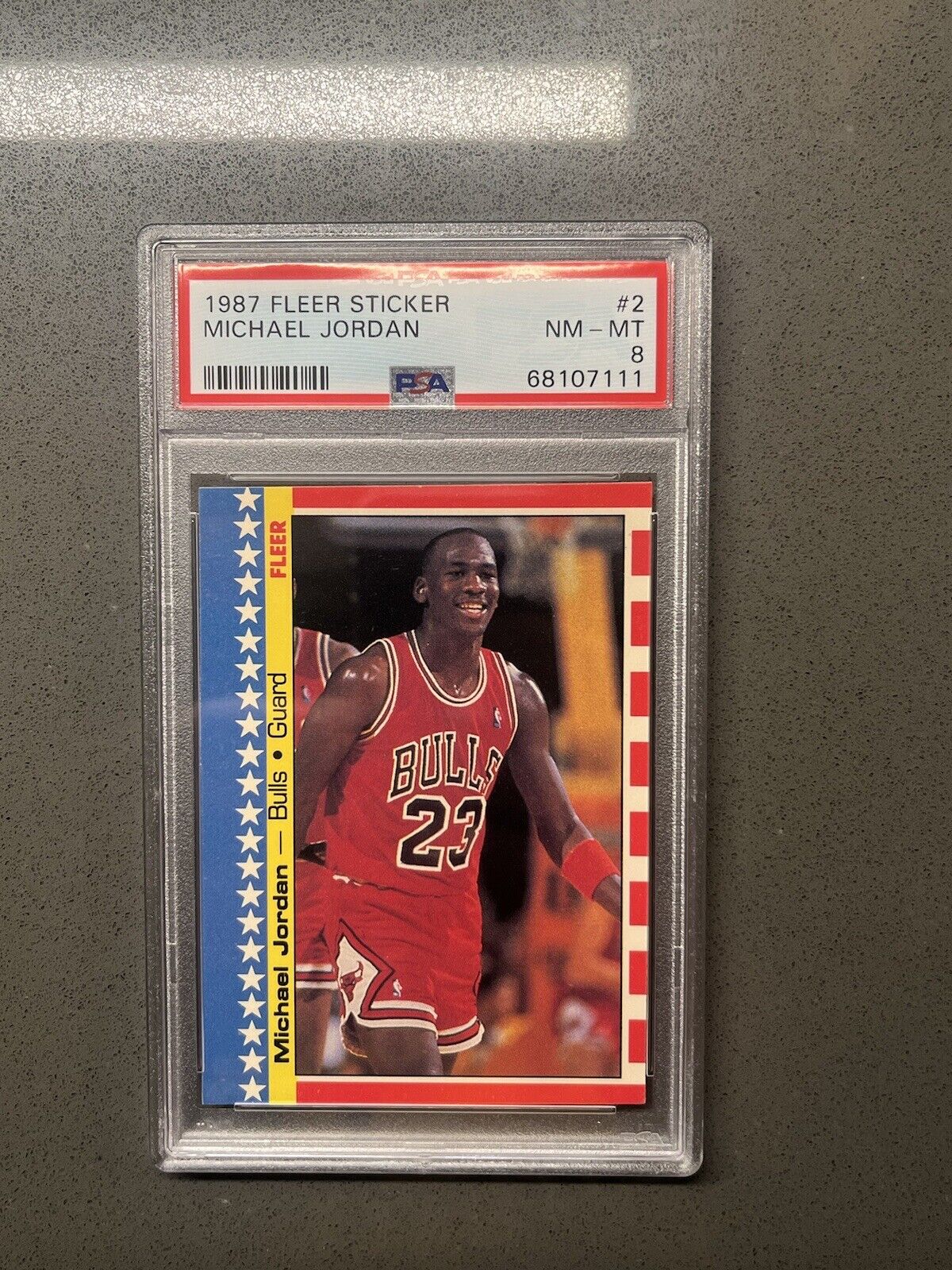 1987 Fleer Sticker Michael Jordan PSA 8 | eBay