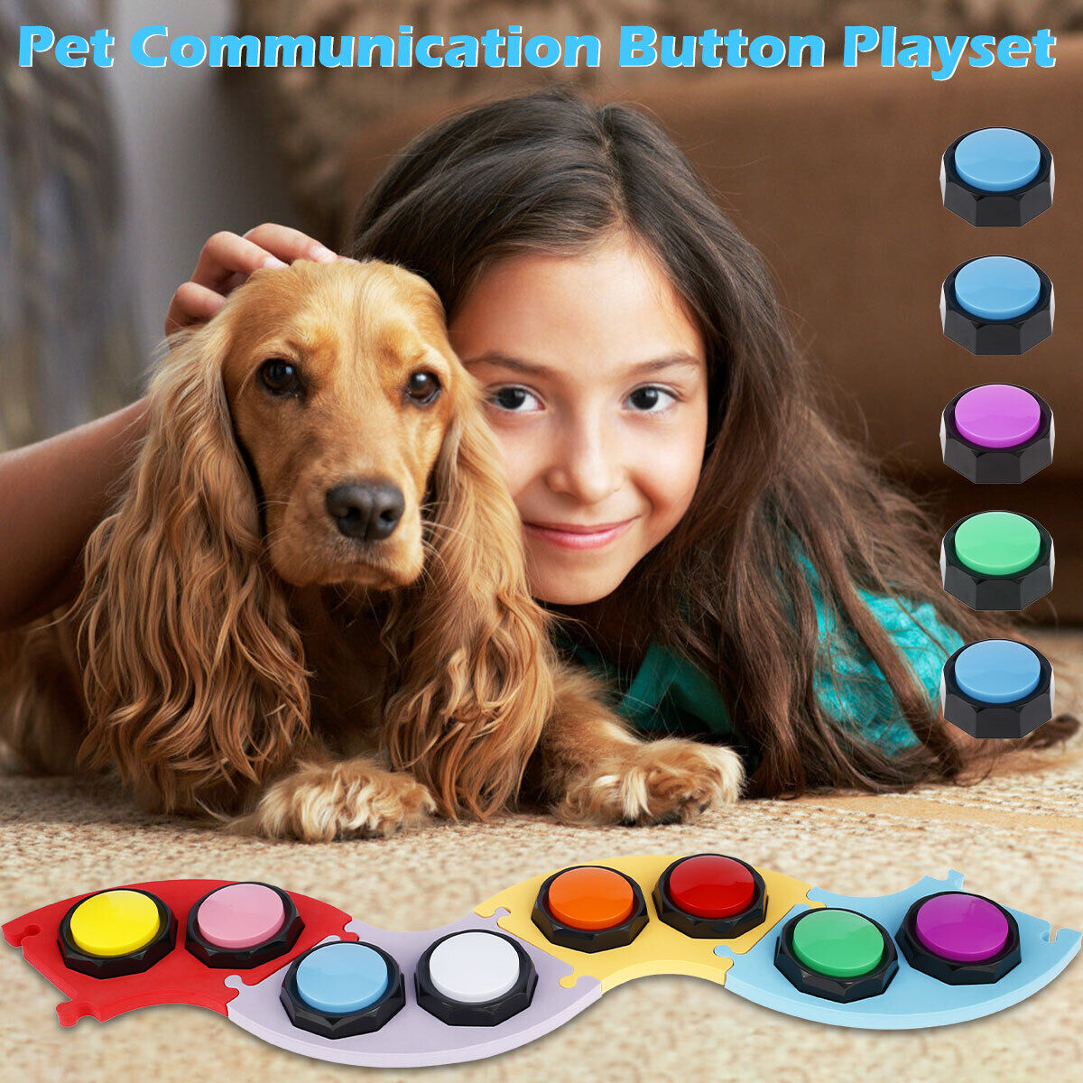 8Pcs Dog Talking Button with EVA Mat Durable ABS Recordable Talking ...