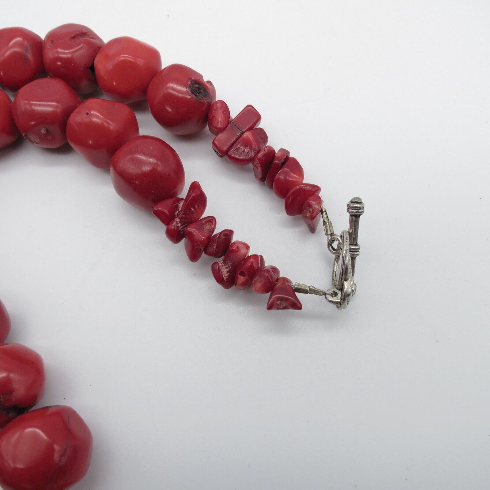 Bamboo Coral Bead Necklace Red Boho Ethnic Statem… - image 10