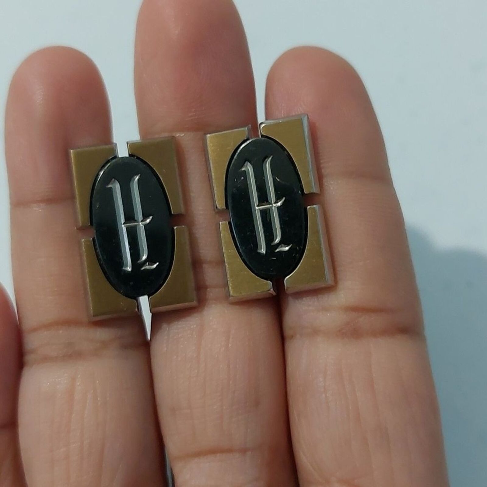 Hickok USA Letter H Initial Cufflinks and Tie Cli… - image 3