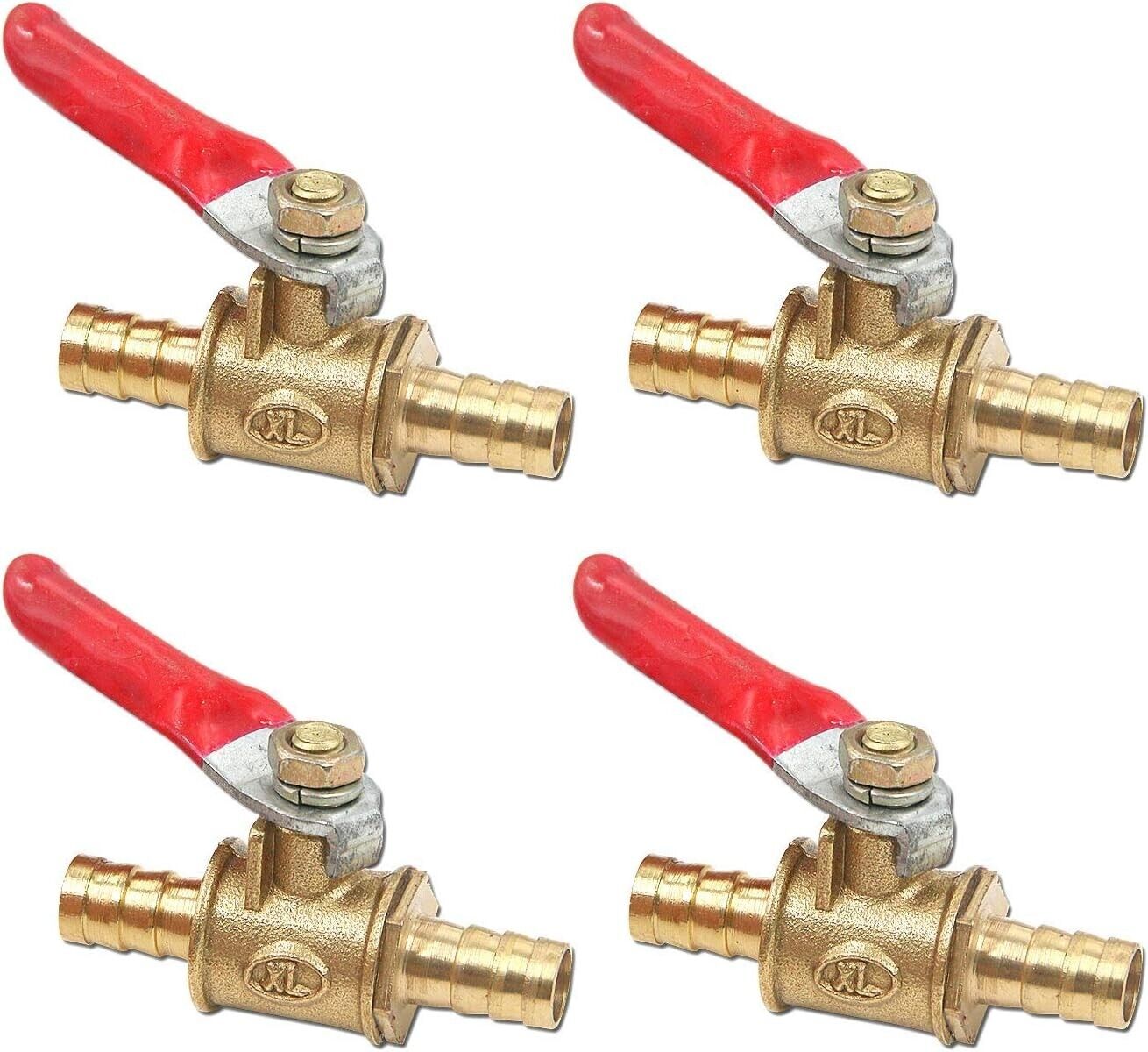 4 Pcs Forged Brass Ball Valve Mini Shut Off Switch, 5/16