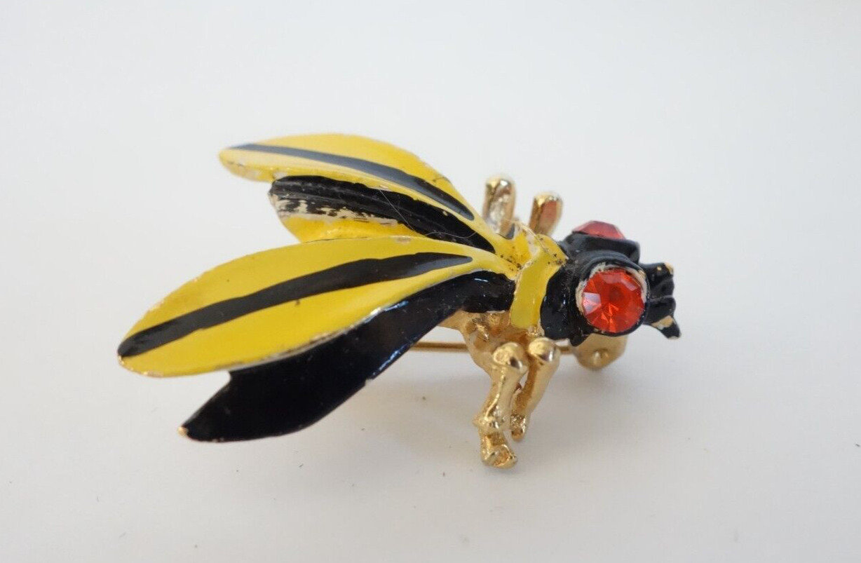 Weiss Signed Bee Brooch Vintage Insect Fly Pin Re… - image 3