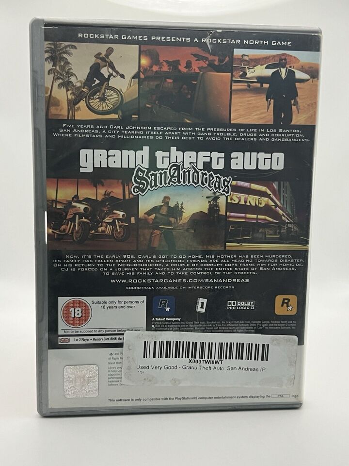 Grand Theft Auto San Andreas GTA Rockstar PS2 PlayStation Game PAL | eBay