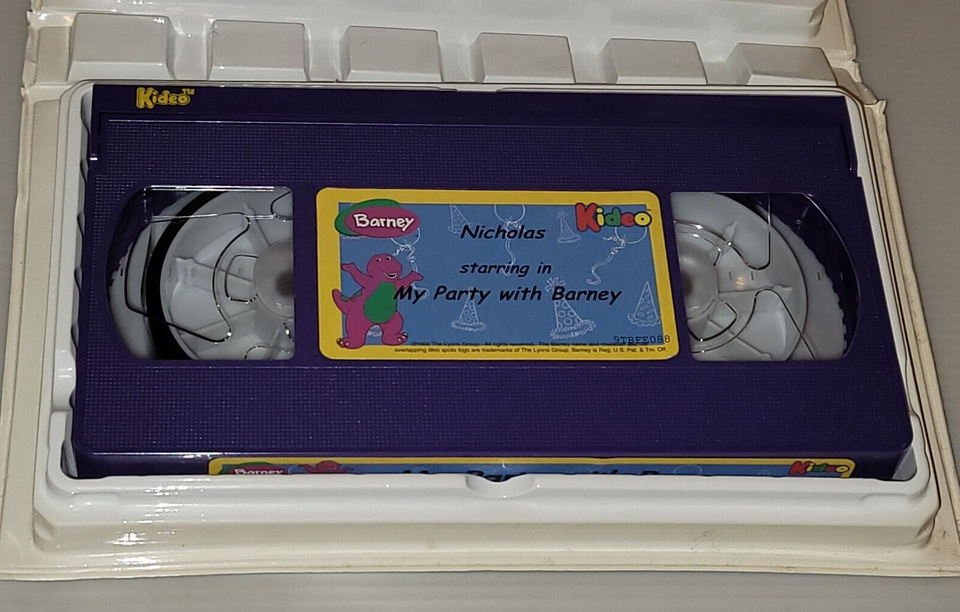 My Party with Barney VHS Tape Starring Nicholas Kideo VHS 1998 RARE! | eBay