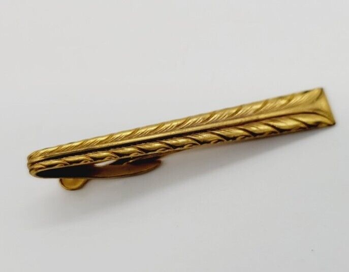 Vintage HICKOK Tie Bar Clip Gold tone - image 3