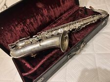 Buescher 1929 True Tone Tenor Sax/Saxophone, Original Silver Plate, Plays Great!