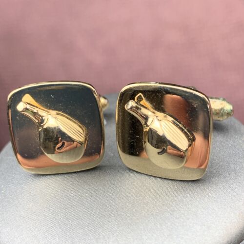 Vintage Hickok Golf Club Driver Cufflinks Gold Ton