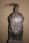 Vintage Wooden African Carved Statue Shaman Witch Doctor w/ Hair Tribal ...