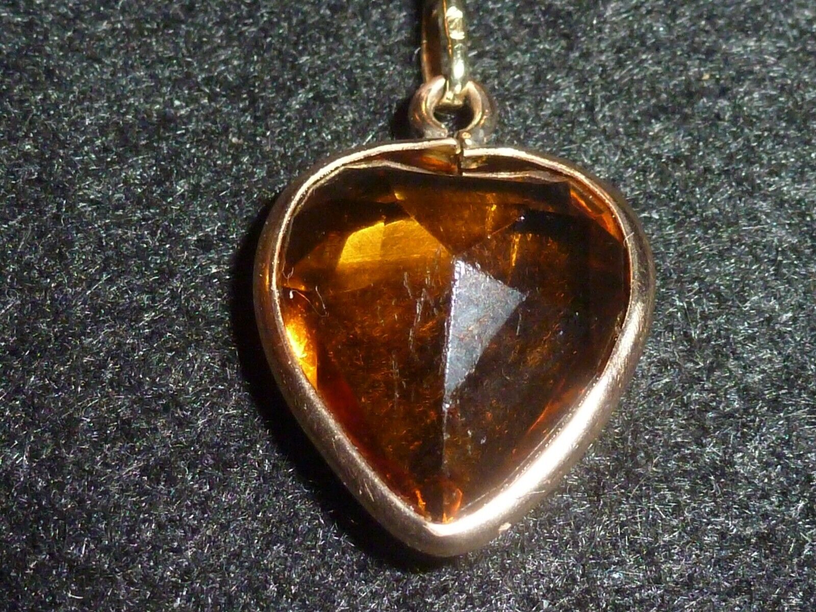 10K SOLID YELLOW GOLD OVAL AMBER COLOR PENDANT - … - image 5