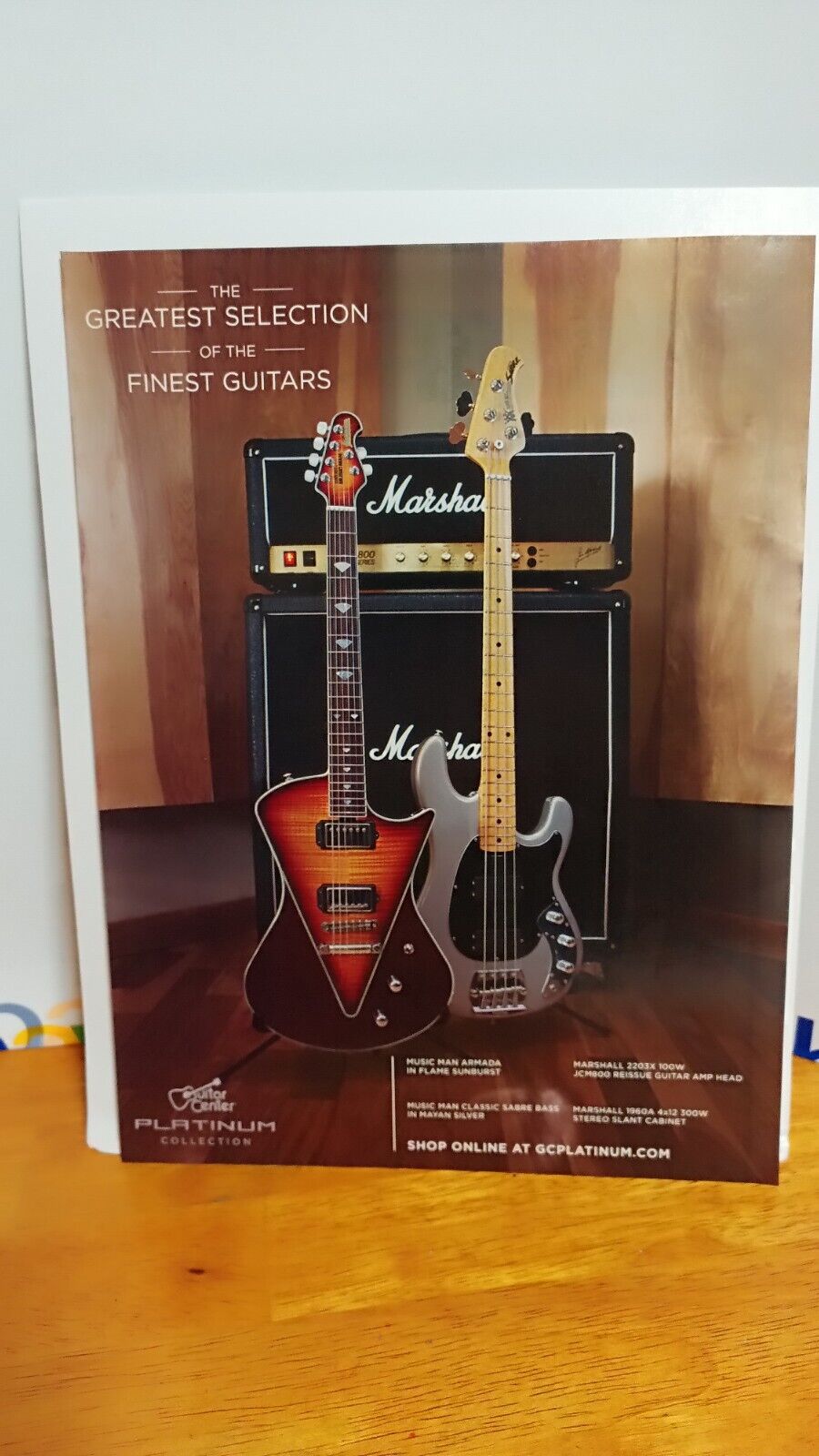 GUITAR CENTER PRINT AD - 11 X 8.5- MUSICMAN SABRE ARMADA GUITARS c2 | eBay