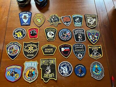 24 Assorted United States Police K9 Canine Police Dog Handler Patches ...