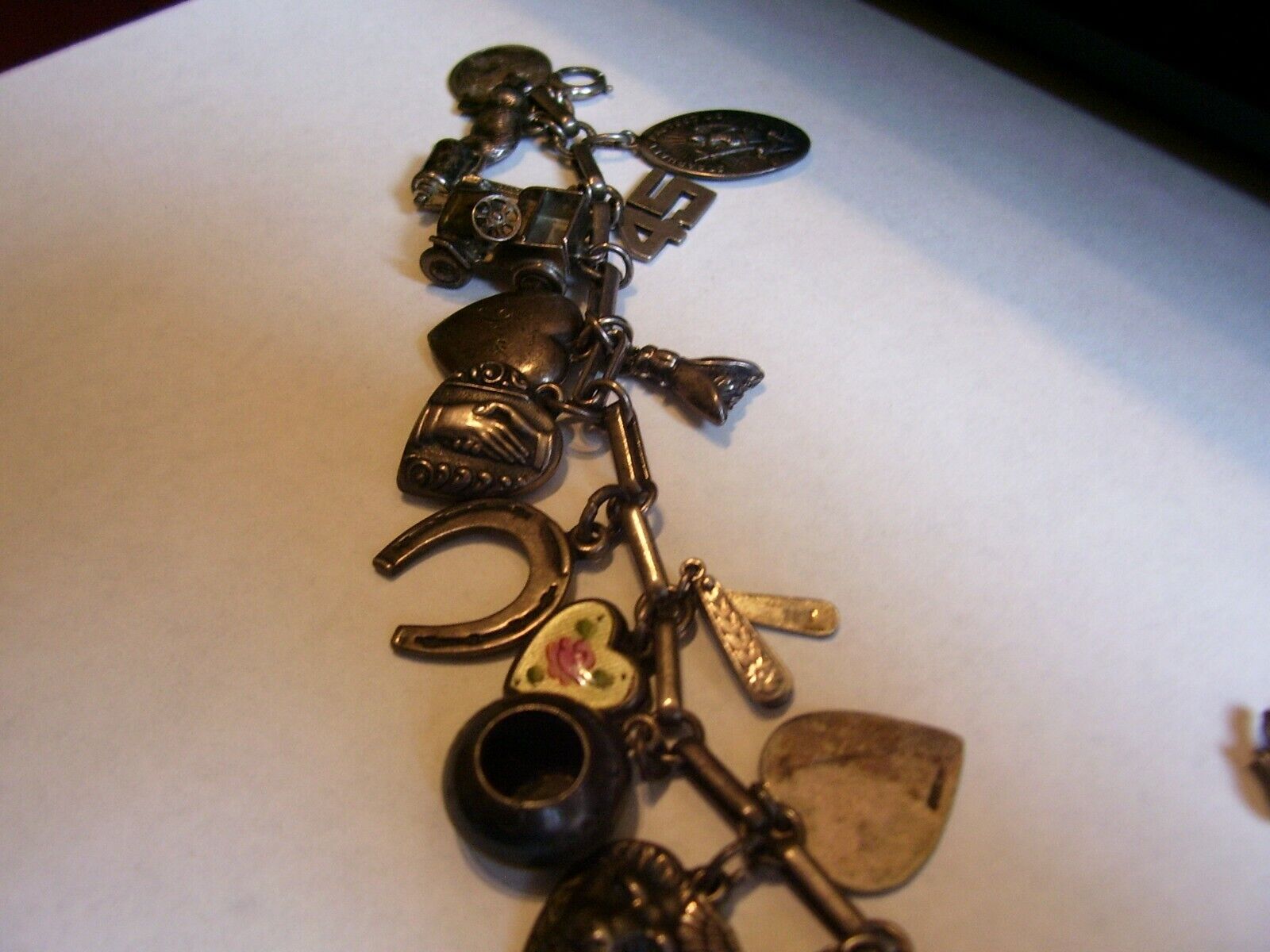 Antique Sterling Unique Charm Bracelet - image 4