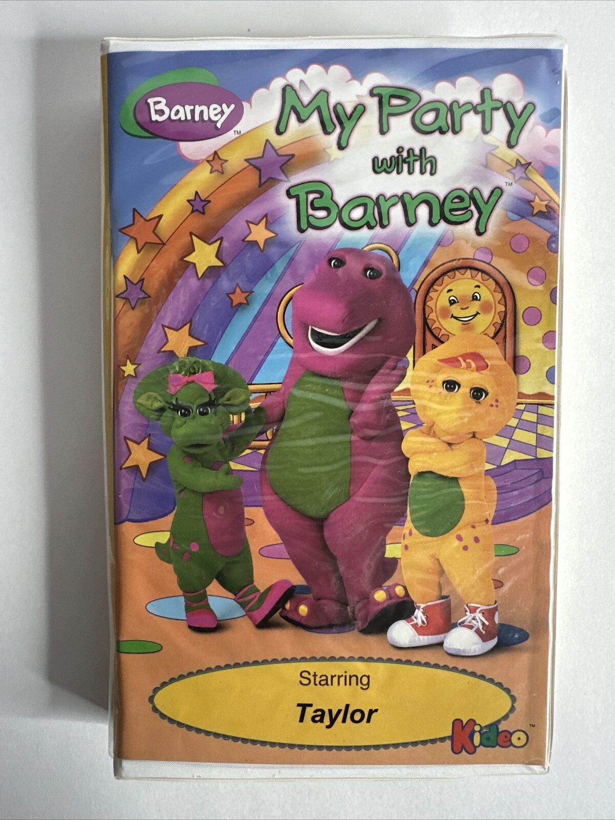 MY PARTY WITH BARNEY Rare OOP Custom VHS Video Kideo Starring “Taylor ...