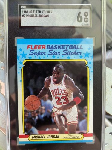 1988 Fleer Star Sticker #7 Michael Jordan Rare Centering 3rd Year SGC 6 ...