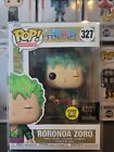 Funko Pop! One Piece Roronoa Zoro Glows Kody Exclusive #327 + Free Protector