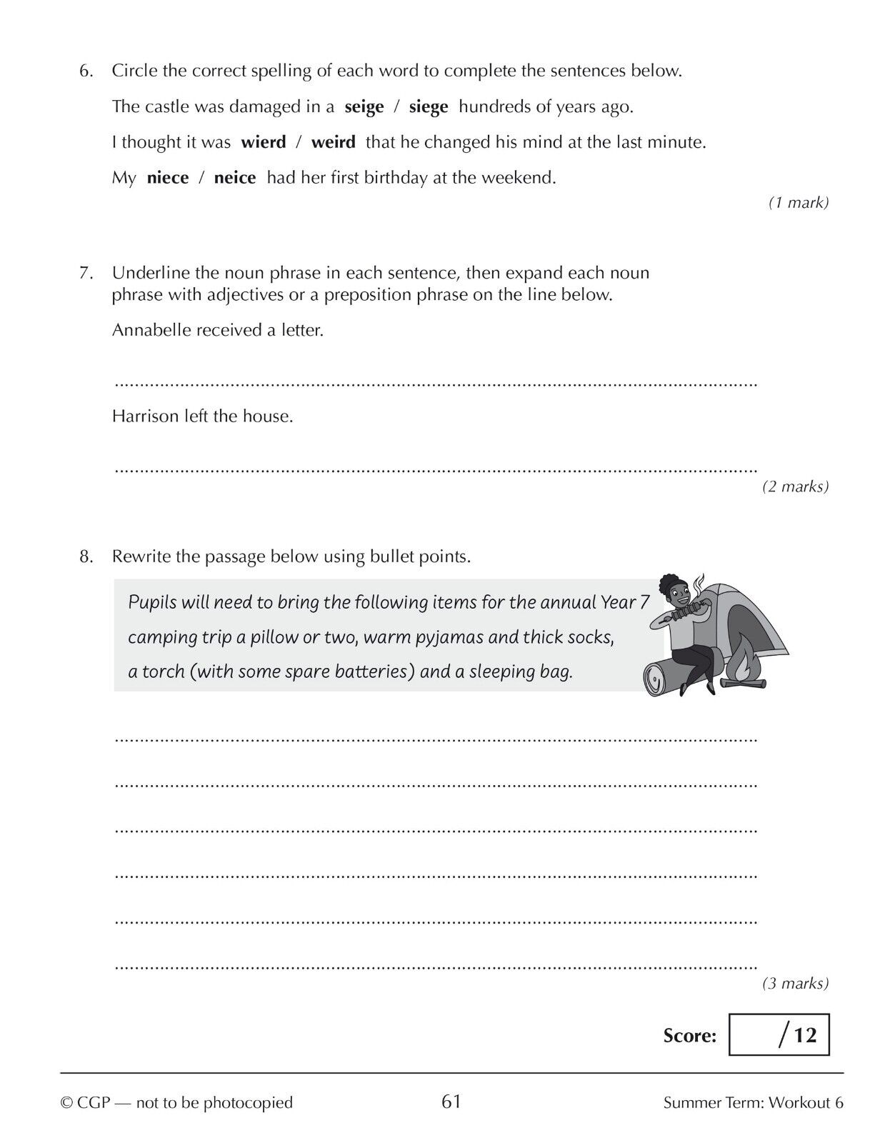 New KS3 English Year 7 Spelling Punctuation Grammar 10-Minute Workouts ...