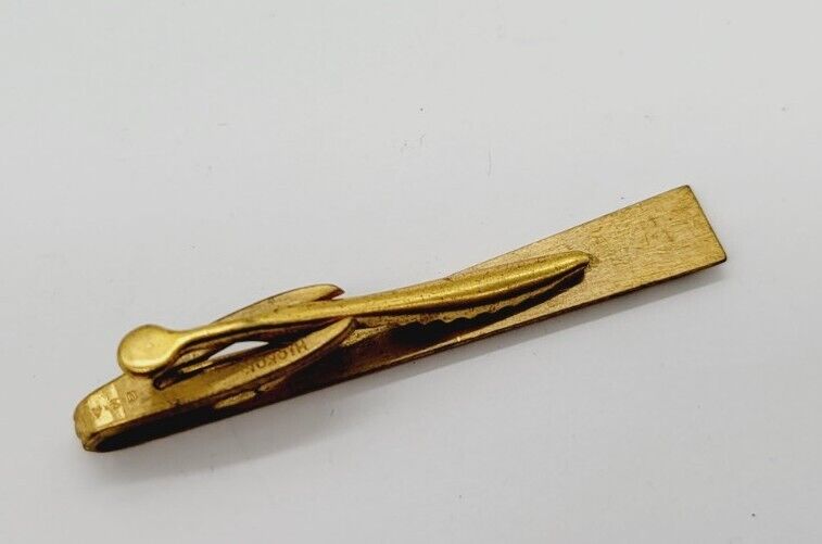 Vintage HICKOK Tie Bar Clip Gold tone - image 4