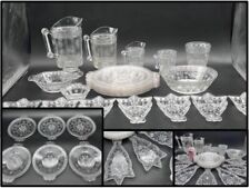 LOT of 21 Pieces Antique Victorian Bryce ROSETTE EAPG Pattern Glass STAR Pitcher