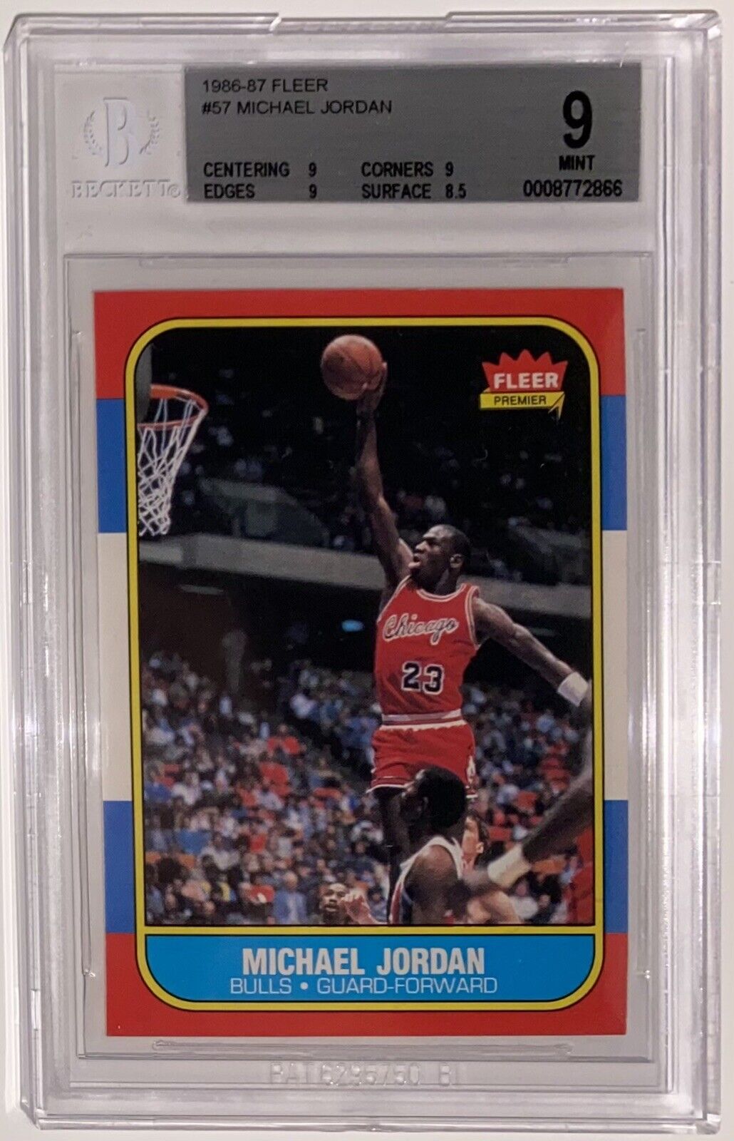 1986 Fleer Basketball Michael Jordan ROOKIE RC #57 BGS 9 Mint | eBay