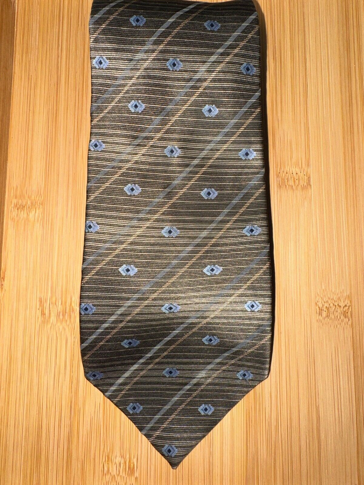 John Henry Brown Multicolor Striped Tie - image 1