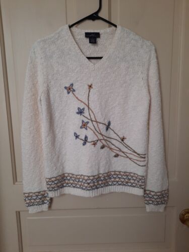 Andrea Viccaro Women's Ivory Knit Cotton Sweater  