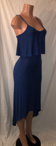 **Exotic Frosted Royal Blue Midi Dress**