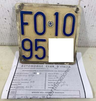 License Plate With Visura Benelli 125 2C 1974 Use Collezionistico (MI80 ...