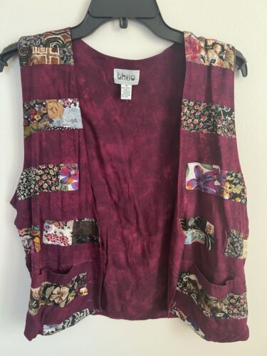 Vintage Theo Patchwork Multi Colored Vest Size Med