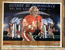 Vintage 1980s San Francisco 49ers Super Bowl Champions Poster Joe Montana 25x19