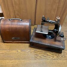 Antique Sewing Machine ALL LEAD hand-cranked sewing machine with case from japan