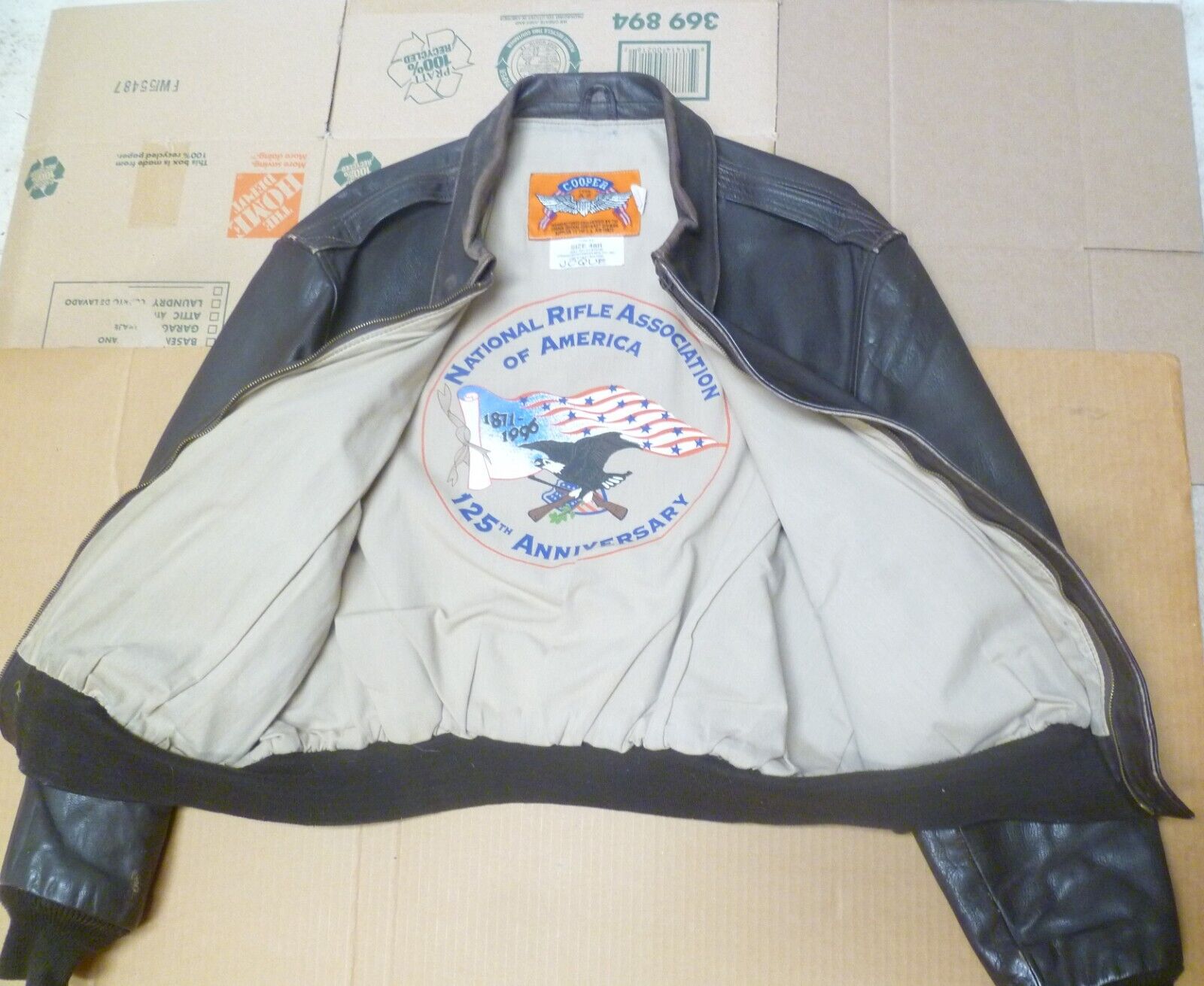 Cooper A-2 USAF Flight Bomber Leather Jacket - 48… - image 10