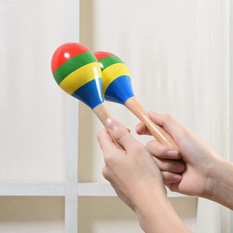 Maracas Hand Percussion Rattles, Wooden Rumba Shaker Musical Instrument ...