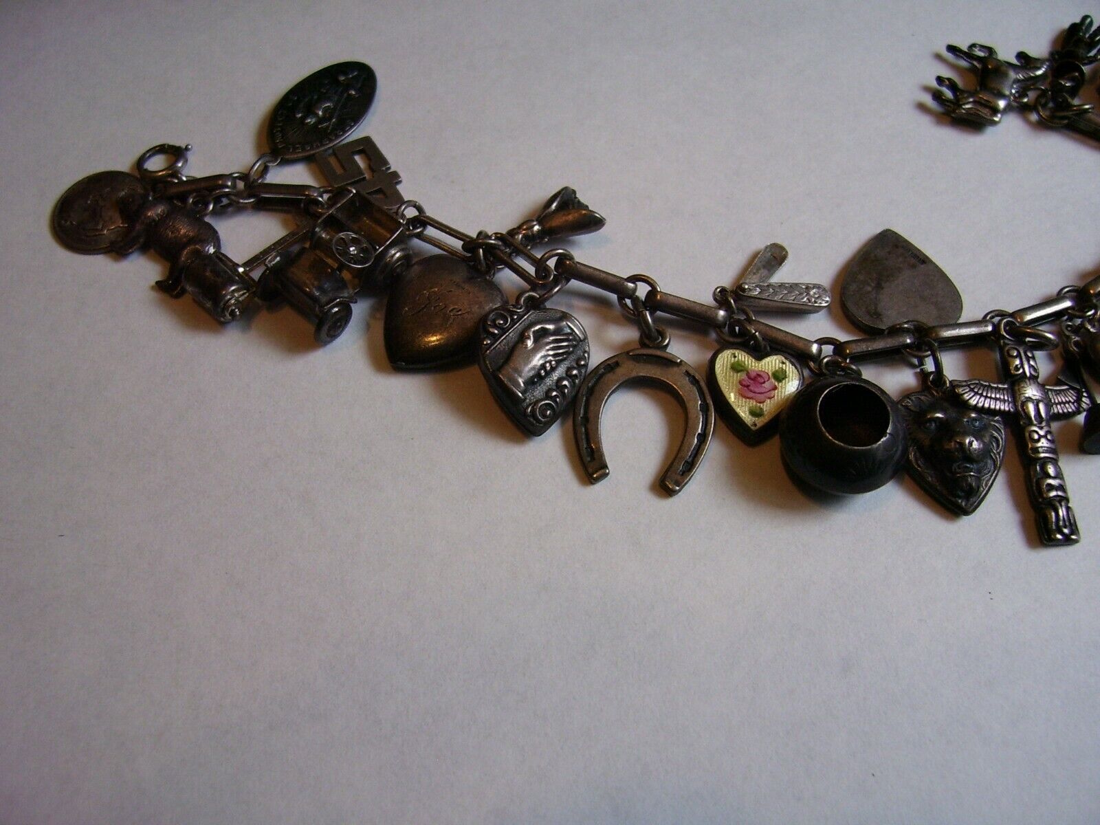 Antique Sterling Unique Charm Bracelet - image 12