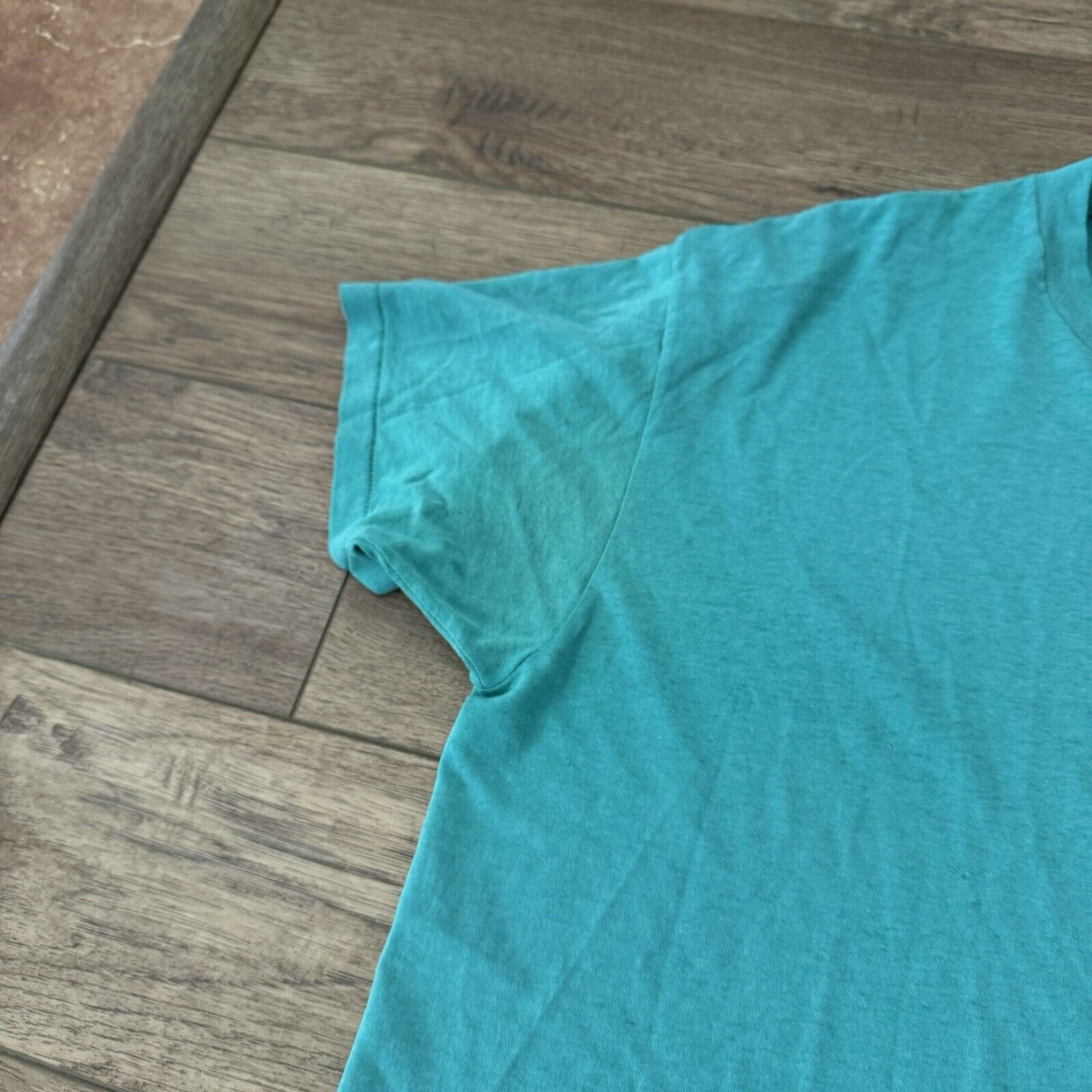 Vintage 80s Roebucks Teal Pocket Shirt - image 4