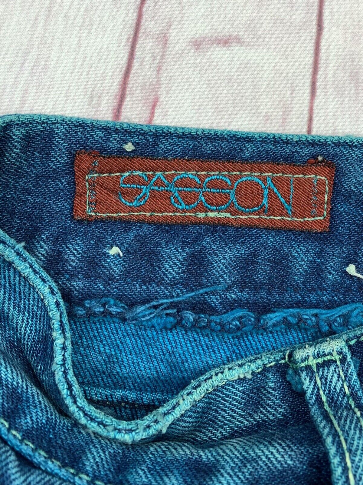 Vintage 80’s SASSON Acid Wash Teal Mom Jean Size … - image 3