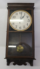 Antique E. Ingraham Large Hanging Wall Clock Bristol Conn. SEE PHOTOS !!