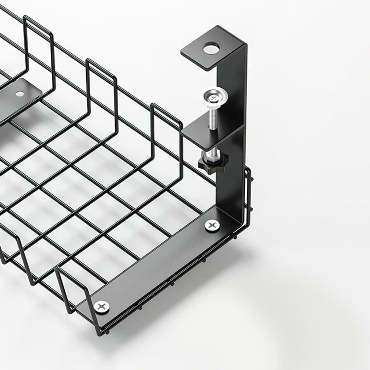 Under Desk Cable Management Tray No Drill Cord Management Rack Metal ...