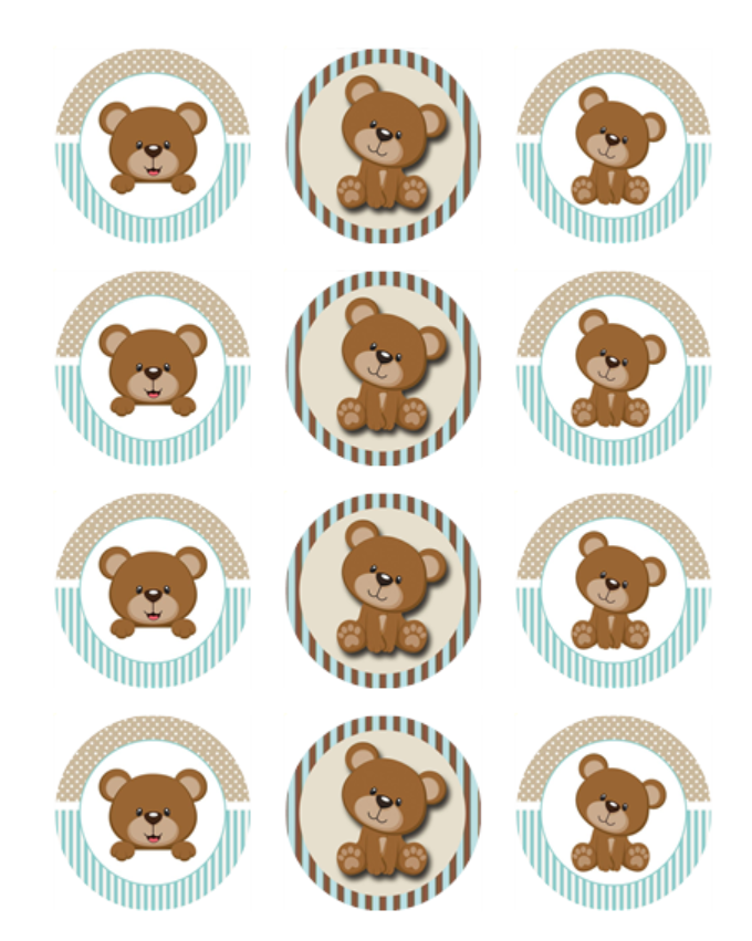 Teddy Bear Cake Topper Printable