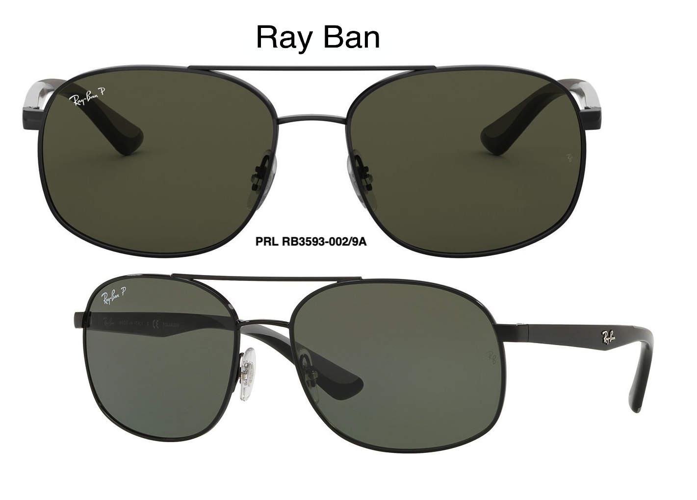 Ray Ban Rb3593 002 9a 58mm Medium Polarized Sunglasses Black For Sale Online Ebay