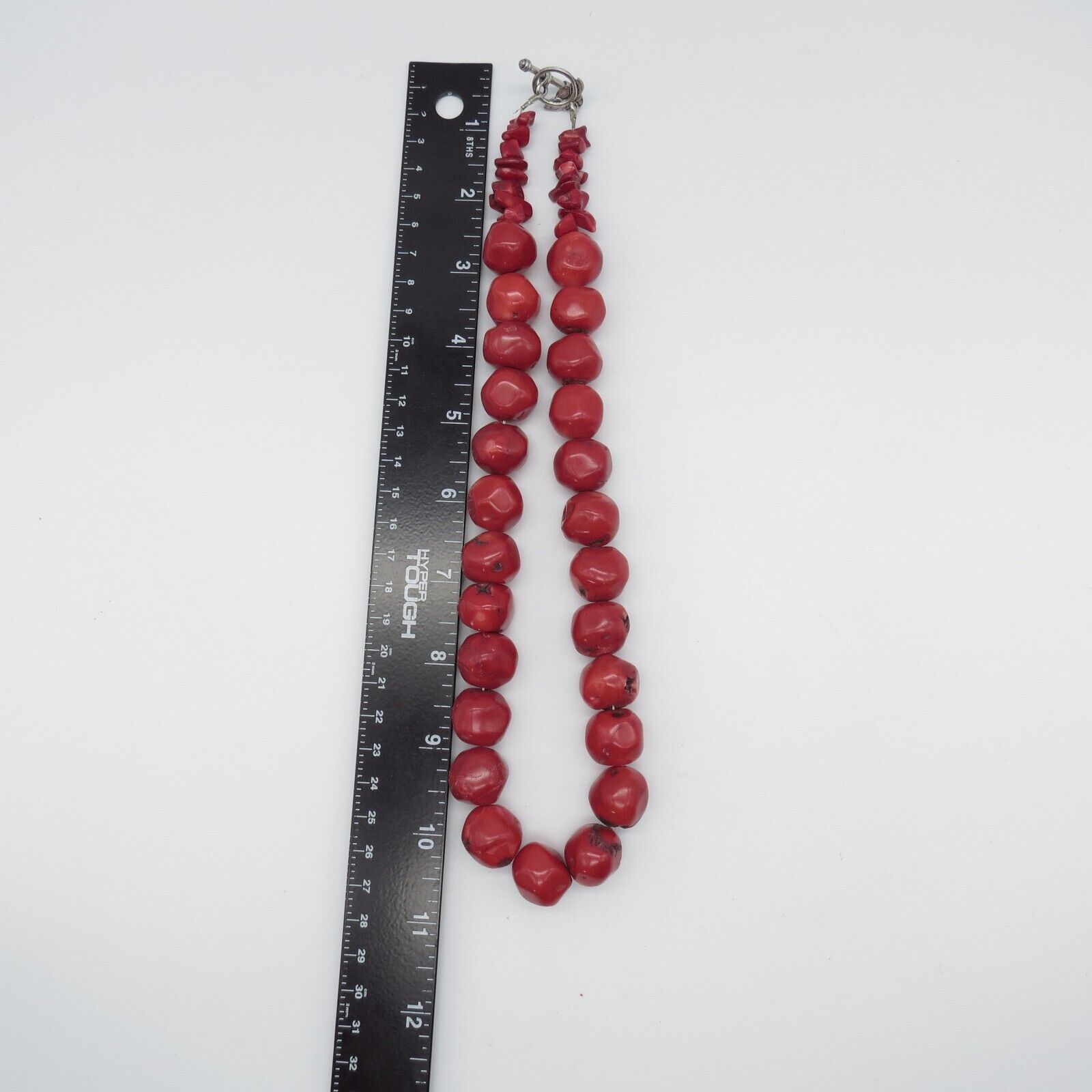 Bamboo Coral Bead Necklace Red Boho Ethnic Statem… - image 3