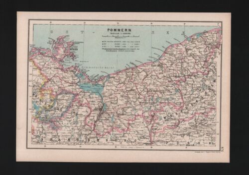 Landkarte map 1910: Pommern. Stettin Gartz Stargard | eBay