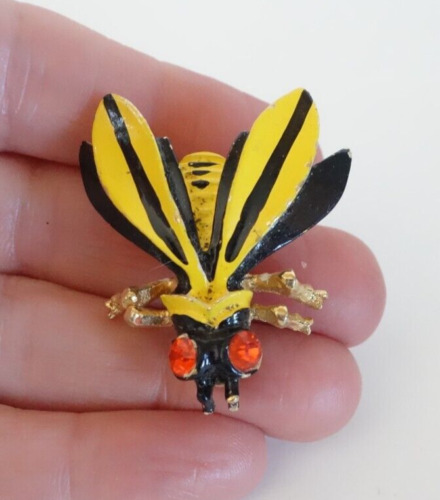 Weiss Signed Bee Brooch Vintage Insect Fly Pin Re… - image 1