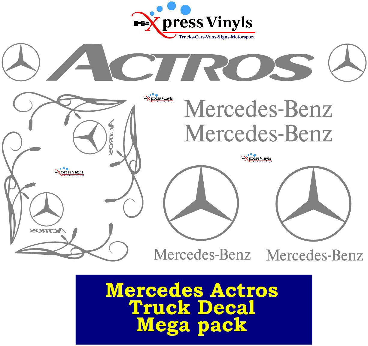 Mercedes Actros truck decal package. graphics stickers ANY COLOUR | eBay