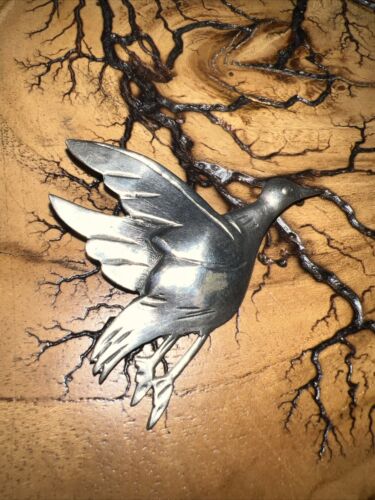 Vintage Sterling Silver Duck Pin Brooch Estate