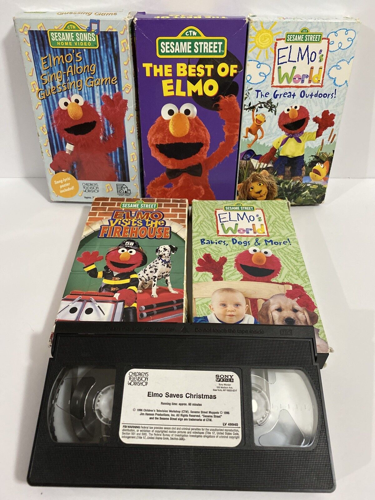 Sesame Street Lot Vhs Lot Of 4 Sesame Street Elmo Vhs Tapes 999 ...