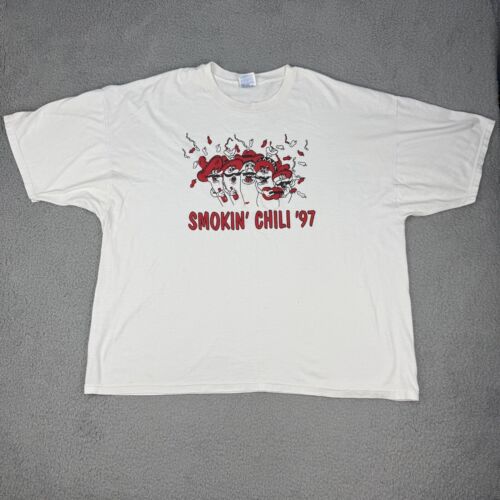 Vintage Chili Shirt Adult 3XL White Short Sleeve … - image 1