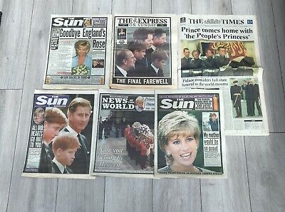 Princess Diana Death Newspaper 1997 X6 Bundle | eBay