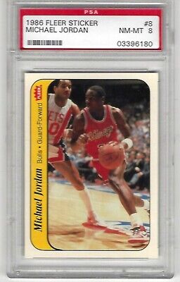 1986 Fleer Michael Jordan Sticker Graded PSA NM-MT 8 Chicago Bulls | eBay